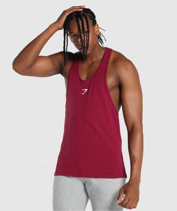 Panske Tielko Gymshark Critical 2.0 Stringer Bordove | FJ3795260